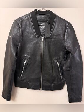 Superdry Women's Genuine Leather Bomber Jacket(brand new)